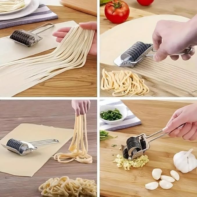 DOZERA Stainless Steel Noodle Lattice Roller Docker Dough Cutter Kitchen Gadgets Noodle Cutter Garlic Ginger Herb Mincer Kitchen Cooking Tools - Image 4