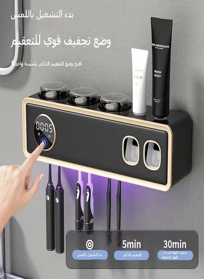 معقم فرشاة الأسنان بالأشعة فوق البنفسجية مع تجفيف وتعقيم ذكي، تركيب بدون حفر، حامل فرشاة أسنان ذكي  - Image 4