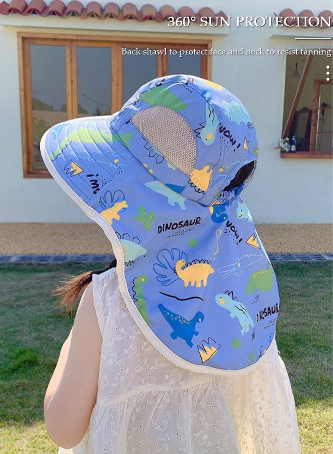 DUNISO Kids Sun Hat UPF 50+ Sun Protection Cap, Wide Brim Beach Hats with Mesh and Adjustable Chin Strap Cartoon Sun Hat for Boys Girls - Image 5