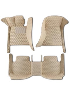 Car Floor Mats Compatible With Nissan Pathfinder 2023  PVC Leather Non-slip Weather Color Available (Beige)