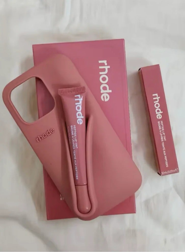 Rhode iPhone 15 Pro Silicone Lip Holder for Cell Phone, Lip Gloss Adhesive Sleeve for Phone, Lip Holder Stick-on Phone Case, Back Stick On Holder for Rhode iPhone 15 Pro(Toast) - Image 2