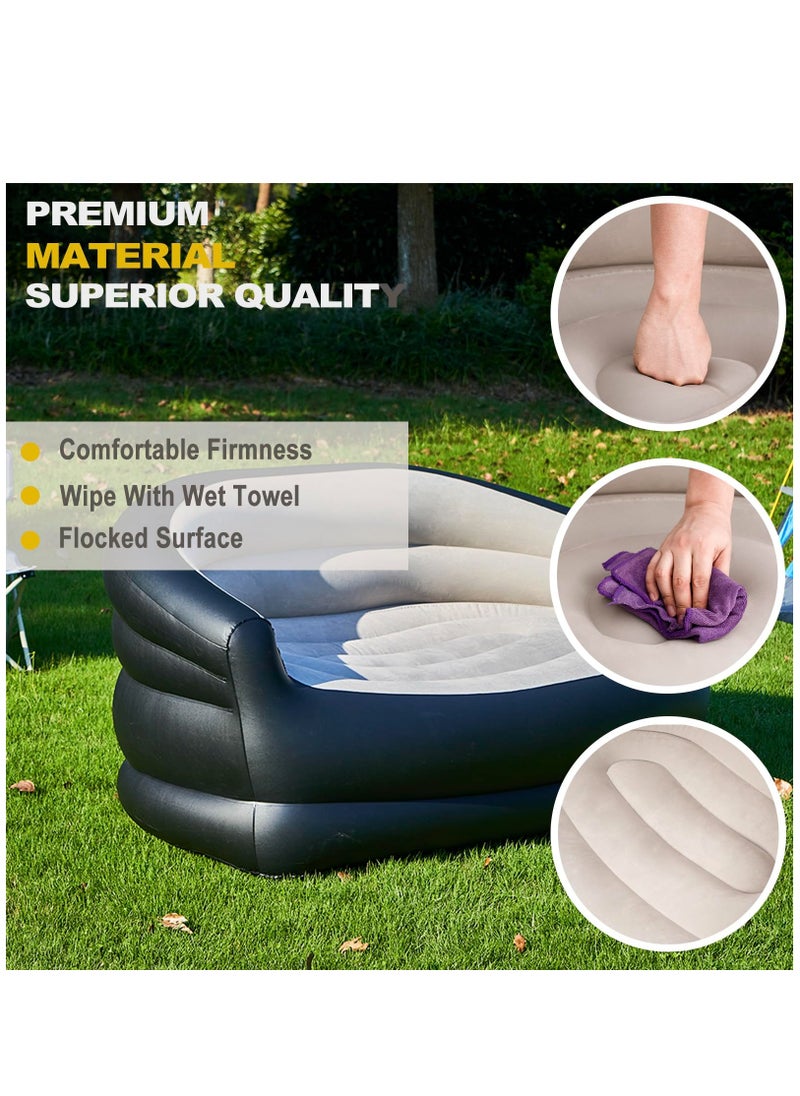 Arabest - Inflatable Couch Outdoor Air Sofa,Blow Up Couches for Camping, Double Size - Image 1