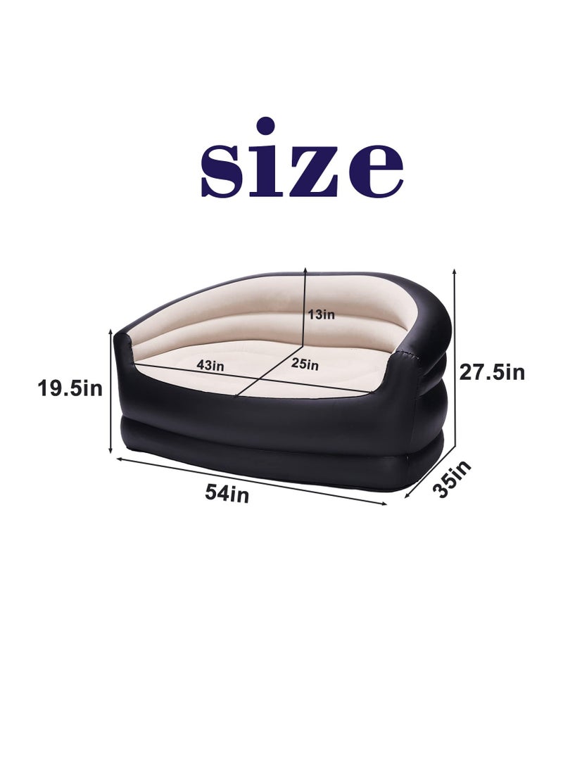 Arabest - Inflatable Couch Outdoor Air Sofa,Blow Up Couches for Camping, Double Size - Image 1