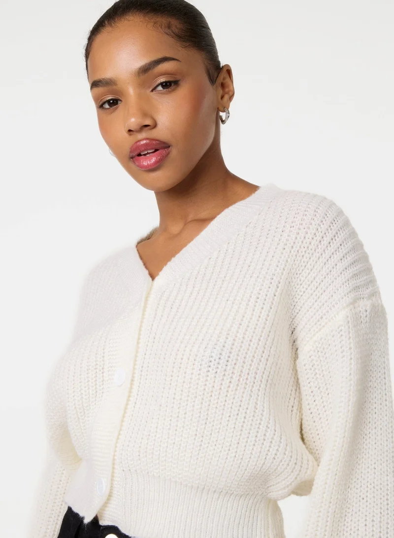 Cropped Button Cardigan