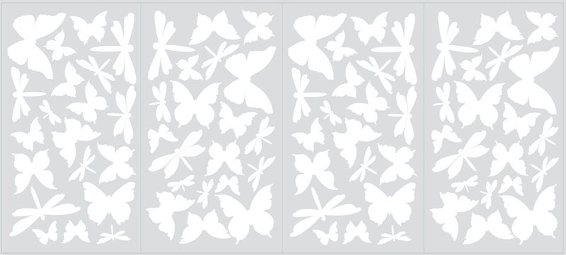 RoomMates RMK1706SCS Butterflies and Dragonflies Glow In The Dark Wall Decals White