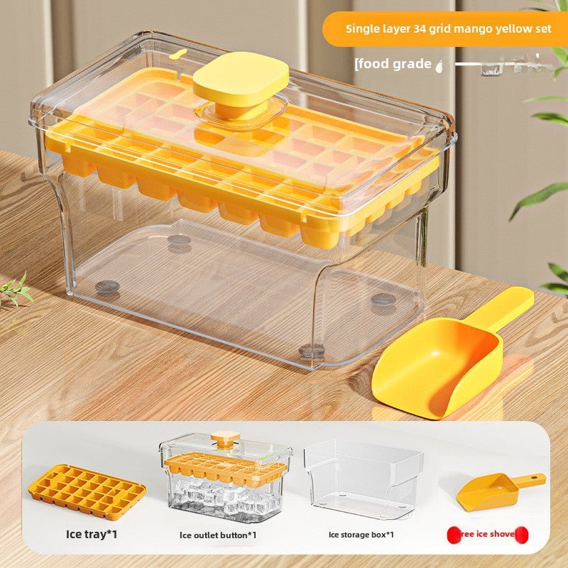Easy-Pop Ice Cube Tray Mold for Quick Freezing Yellow 