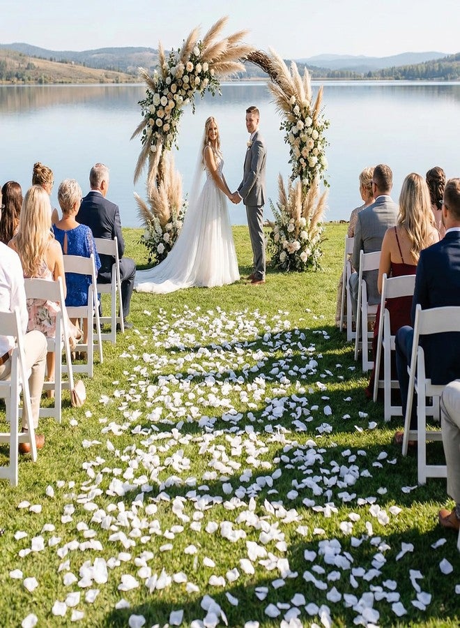 Qulkws 1000Pcs White Fake Rose Petals, Artificial Flowers Silk Rose Petals, Exquisite White Rose Petals for Wedding Decoration Party Table Confetti Romantic Night Valentine's Day - Image 3