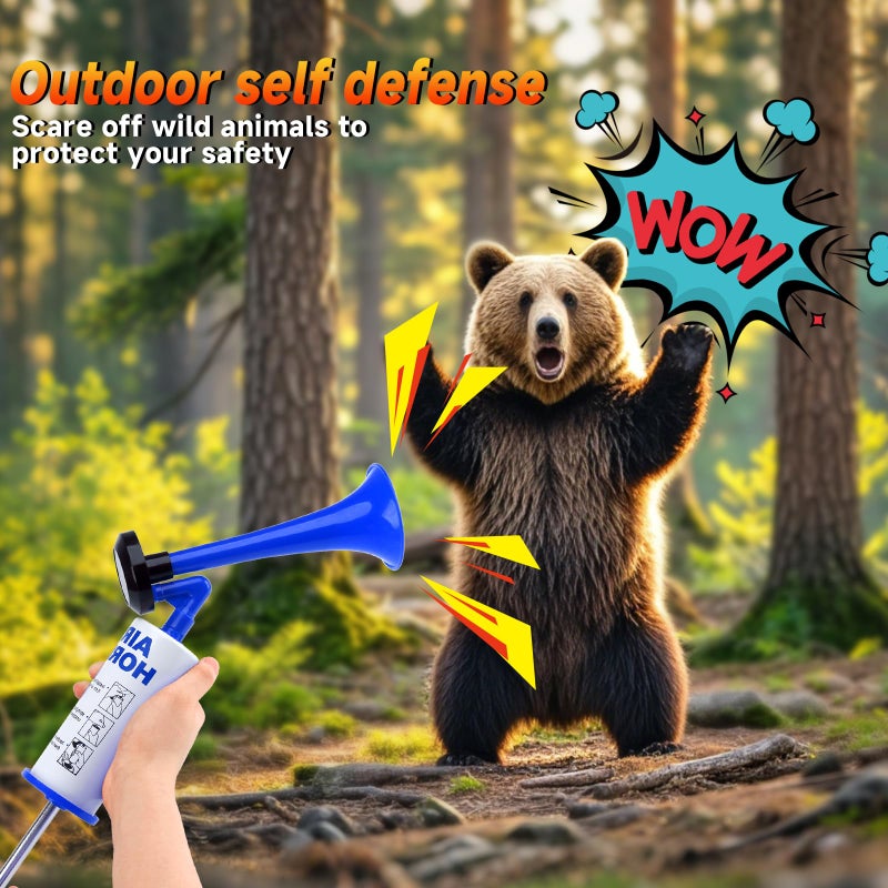 banhao Air Horn for Safety, Loud HandHeld Air Horn for Boats Events Camping Reusable, Sports Pump Horn Loud Noise Maker for Boating Sports Events Birthday Party BANHAO - Image 3