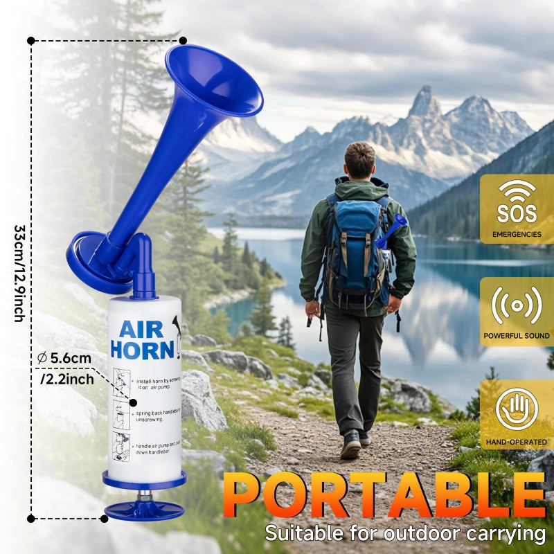 banhao Air Horn for Safety, Loud HandHeld Air Horn for Boats Events Camping Reusable, Sports Pump Horn Loud Noise Maker for Boating Sports Events Birthday Party BANHAO - Image 4