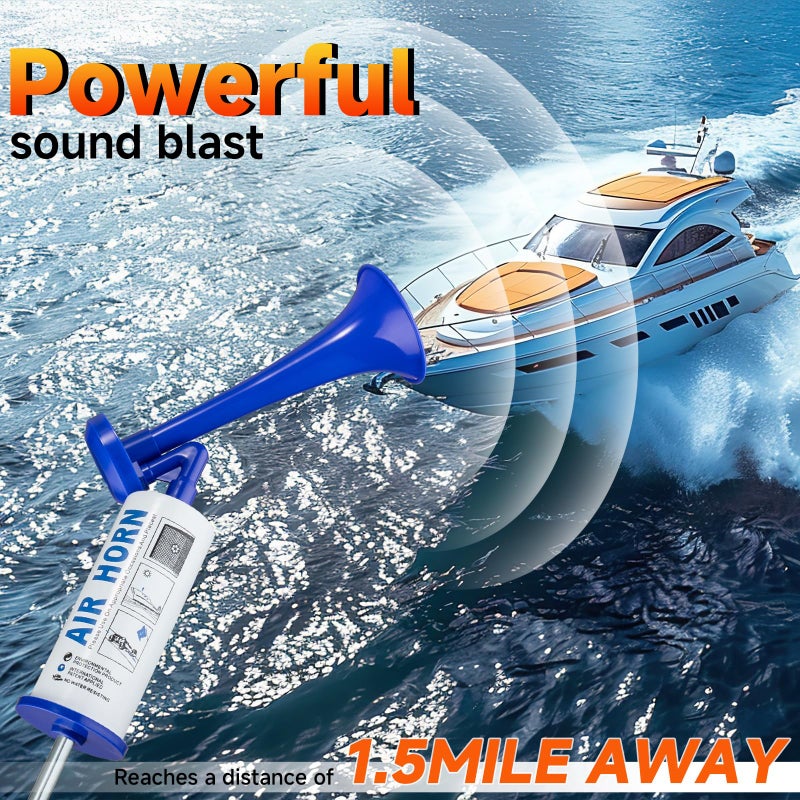 banhao Air Horn for Safety, Loud HandHeld Air Horn for Boats Events Camping Reusable, Sports Pump Horn Loud Noise Maker for Boating Sports Events Birthday Party BANHAO - Image 2