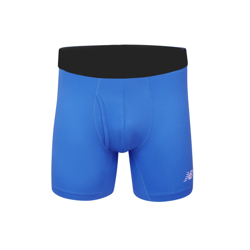 New Balance Men's 6" Boxer Brief Fly Front with Pouch, 3-Pack,Black/Laser Blue/Team Royal, Large (36"-38") - Image 2