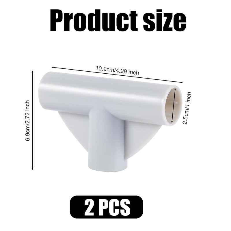 XIHIRCD قطعتين من أجزاء سياج الأطفال مفاصل على شكل T 3 طرق قطع غيار سياج الأطفال موصل T بقطر داخلي 1 بوصة ملحقات موصلات سياج الأطفال للحديقة - Image 2