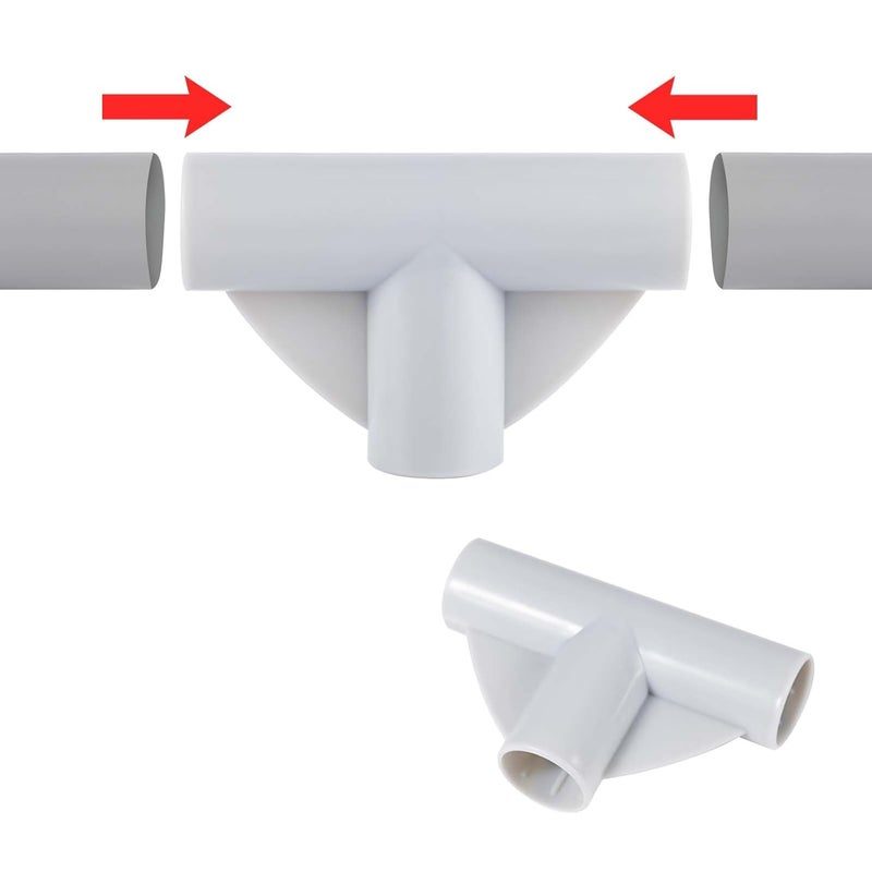 XIHIRCD قطعتين من أجزاء سياج الأطفال مفاصل على شكل T 3 طرق قطع غيار سياج الأطفال موصل T بقطر داخلي 1 بوصة ملحقات موصلات سياج الأطفال للحديقة - Image 3