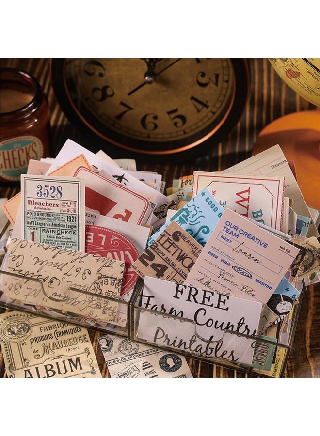 PRSTINCOL Vintage Junk Journal Sticker Pack,Artistic Reminiscence with Newspaper and Faded Letters 100 Different Designs for Scrapbooking and Collage - Image 4