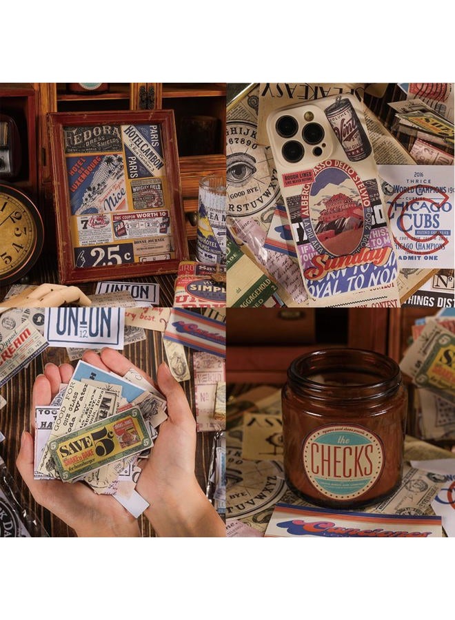 PRSTINCOL Vintage Junk Journal Sticker Pack,Artistic Reminiscence with Newspaper and Faded Letters 100 Different Designs for Scrapbooking and Collage - Image 5