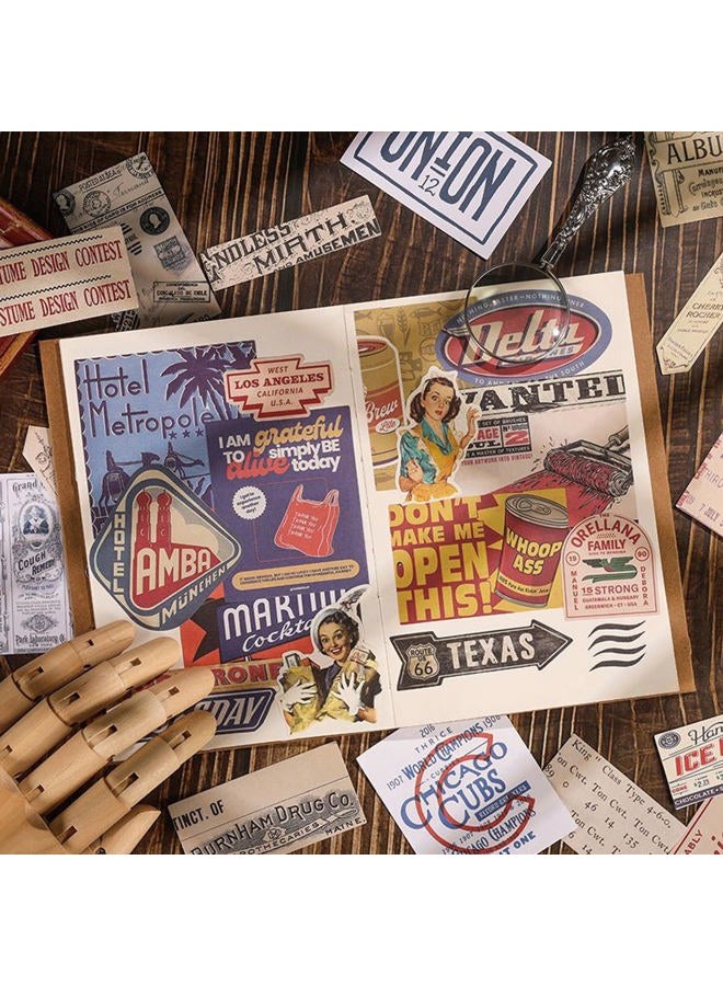 PRSTINCOL Vintage Junk Journal Sticker Pack,Artistic Reminiscence with Newspaper and Faded Letters 100 Different Designs for Scrapbooking and Collage - Image 3