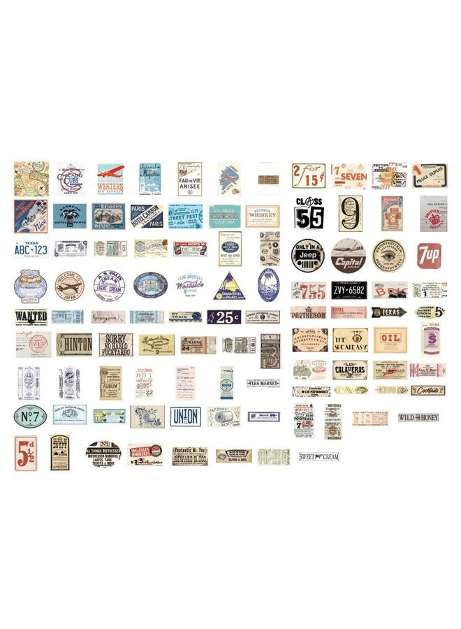 PRSTINCOL Vintage Junk Journal Sticker Pack,Artistic Reminiscence with Newspaper and Faded Letters 100 Different Designs for Scrapbooking and Collage - Image 2