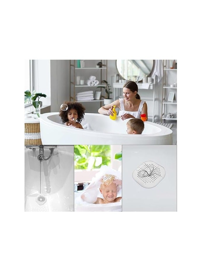 4 Pieces Drain Covers Hair Stopper for Shower Drain Bathtub Stopper Home Drain Protectors with Sucker Water Trap Sink Cover for Bathroom Bathtub and Kitchen - Image 4