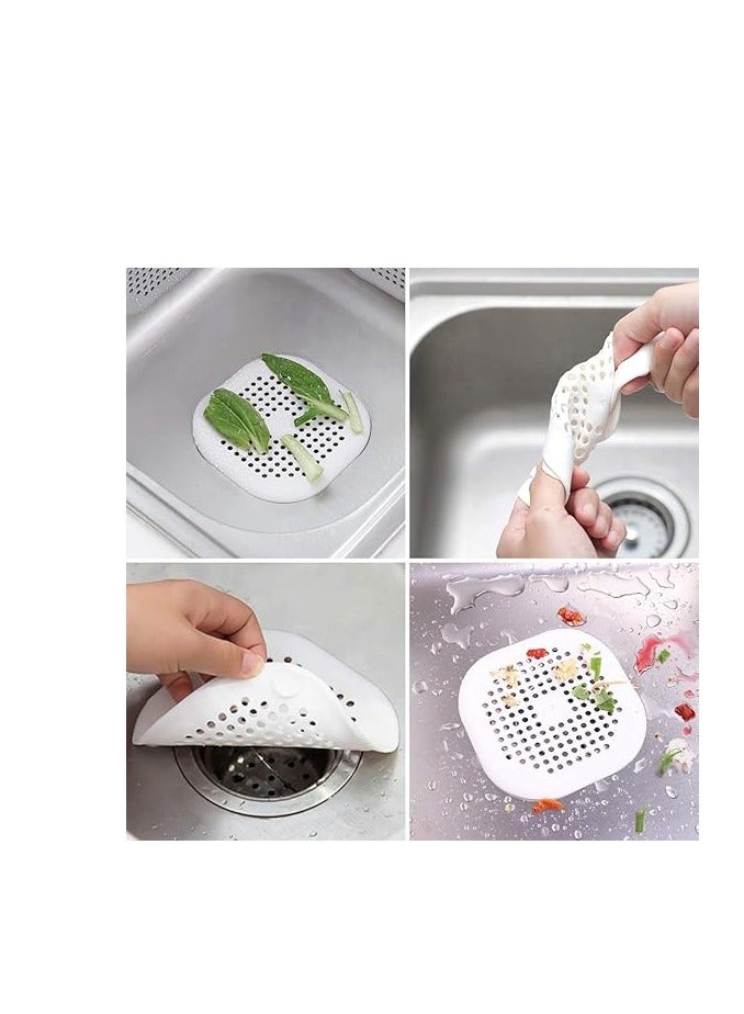 4 Pieces Drain Covers Hair Stopper for Shower Drain Bathtub Stopper Home Drain Protectors with Sucker Water Trap Sink Cover for Bathroom Bathtub and Kitchen - Image 3