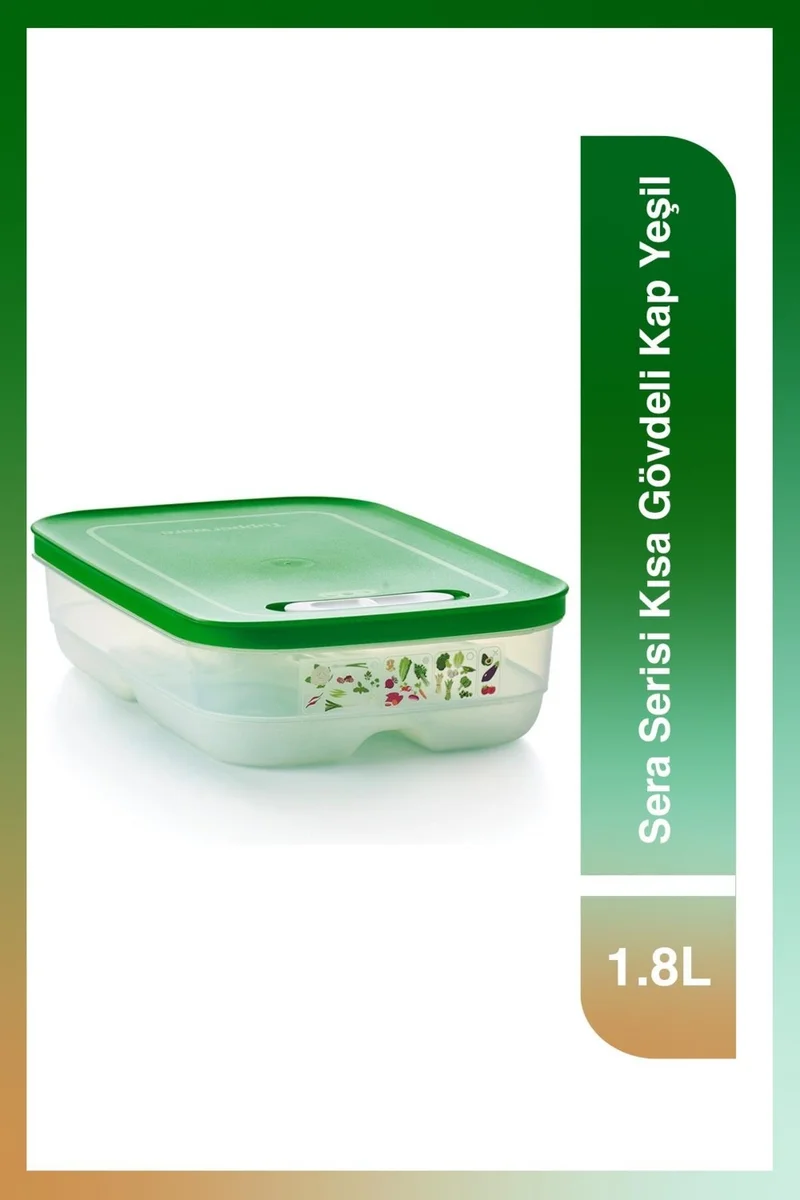 Tupperware Sera Series Short Stem Container 1.8L Green