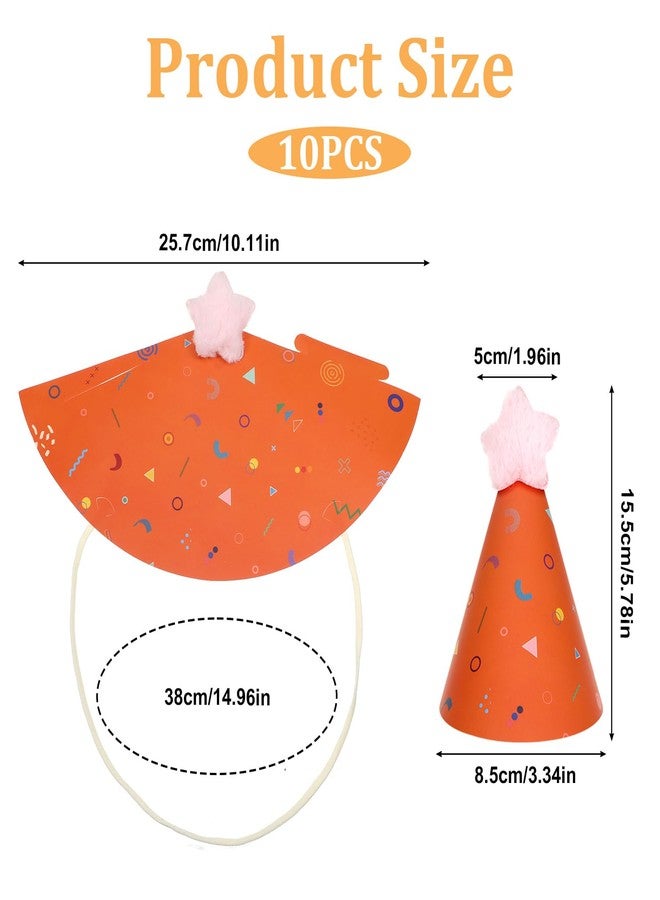 Apausvcm 10Pcs Mini Party Hat for Dog/Cat, Cute Dog Party Hats with Star Pom Poms Adjustable Mini Birthday Partys Hat for Kittens Rabbits Small Animals and Stuffed Animals (Style 3) - Image 2