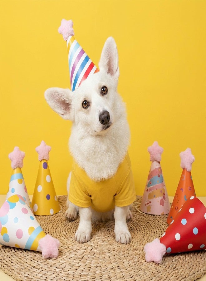 Apausvcm 10Pcs Mini Party Hat for Dog/Cat, Cute Dog Party Hats with Star Pom Poms Adjustable Mini Birthday Partys Hat for Kittens Rabbits Small Animals and Stuffed Animals (Style 3) - Image 4