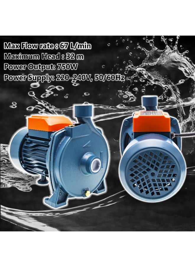 Bonai BN-HK106 Centrifugal Water Pump 750W, High Efficiency Motor, Low Power Consumption, 67L/min Flow Rate, 32m Head, 220-240V - Image 3