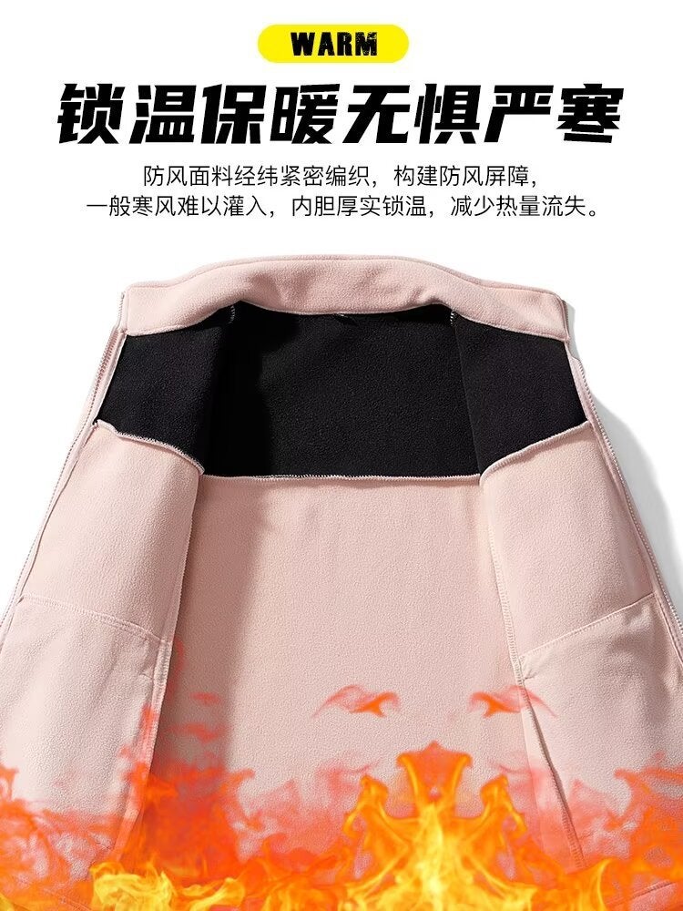 Generic Mens 3-in-1 Detachable Liner Hooded Windbreaker Pink - Image 4