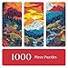 Artipuz 1000 Piece Round Jigsaw Puzzle for Adults 3D Visual Sunset Forest 268 Diameter Stress Relief Cognitive Challenge Ideal Mindfulness Gift for Family Game Night Artistic Wall Decor - Image 4