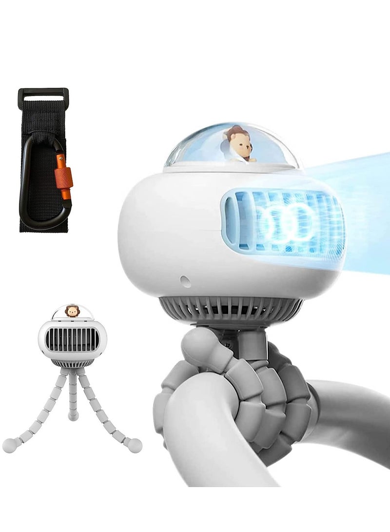 جونيس شراء مروحة عربة أطفال محمولة، مروحة شخصية محمولة باليد مصغرة، عربة أطفال ذات مروحة أطفال تدور بسرعة 4 سرعة بدون شفرات، مقعد سيارة، آلة ركض - Image 2