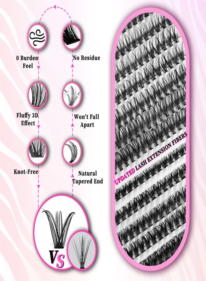 Fumwase 644PCS Thick Lash Clusters Kit Volume Lash Clusters Natural DIY Eyelash Extension with Lash Bond Tweezers and Seal Eyelash Book DIY 9-16MM 30D+40D+50D (640) - Image 3