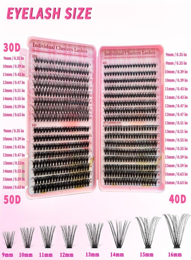 Fumwase 644PCS Thick Lash Clusters Kit Volume Lash Clusters Natural DIY Eyelash Extension with Lash Bond Tweezers and Seal Eyelash Book DIY 9-16MM 30D+40D+50D (640) - Image 4