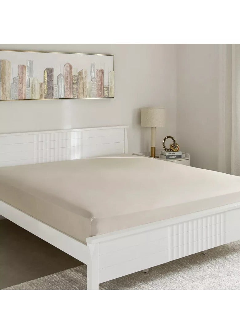 Home Box Purely Percale 300 TC Super King Fitted Sheet - 200x200+40 cm  - Image 2