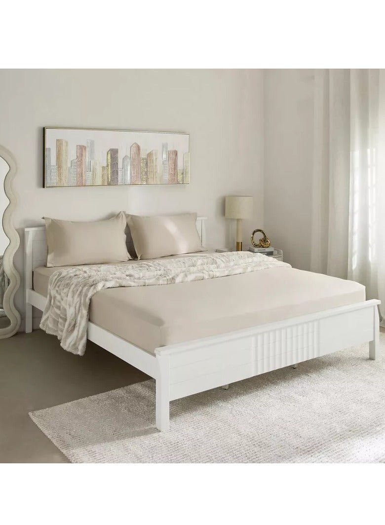 Home Box Purely Percale 300 TC Super King Fitted Sheet - 200x200+40 cm  - Image 3