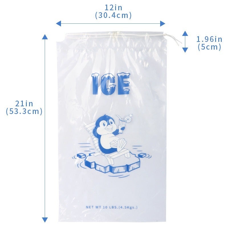 Drawstring Ice Pack Bag, Cold-Resistant -20°C, LDPE, Large Capacity - Image 4