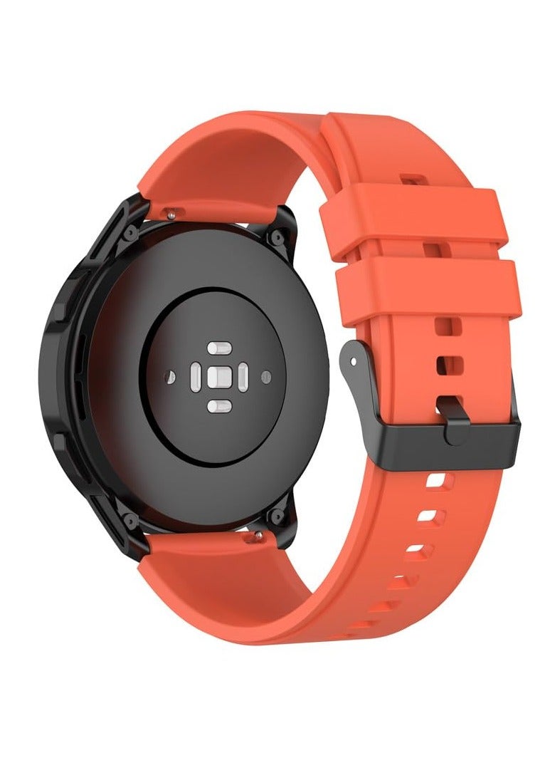 Strap for Xiaomi Watch S1/S1 Active/Mi Watch, Silicone Soft Replacement Strap Watch GT 3 Pro 46 mm/GT 3 46 mm/GT Runner/GT 2 46 mm/Watch 3 Pro Size Strap 22mm  (Orange)