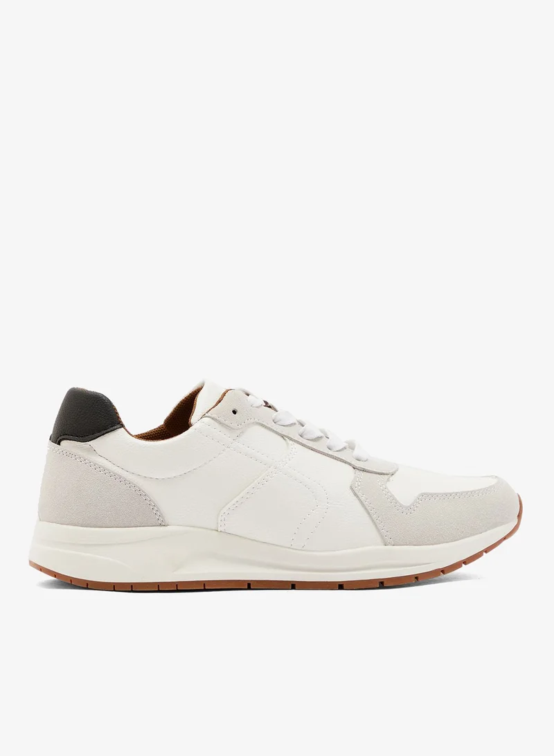 Faux Leather and Suede Casual Sneakers