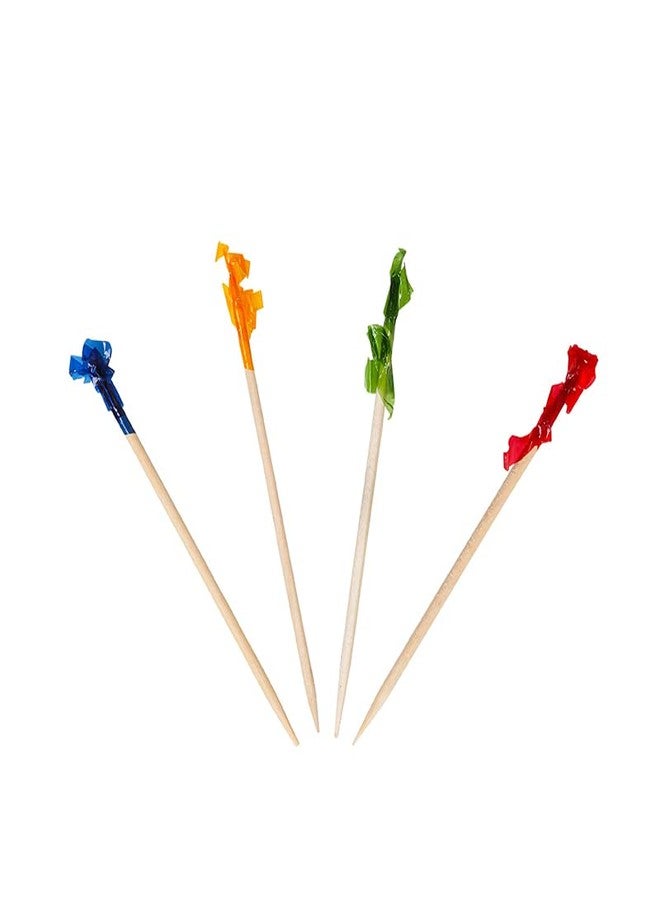 KingSeal 2000 Count | KingSeal Regular Sandwich Frill Toothpicks, Assorted Colors, 2.5 Inch Length, Bamboo Wood - 2 Boxes x 1000 Each - Image 2
