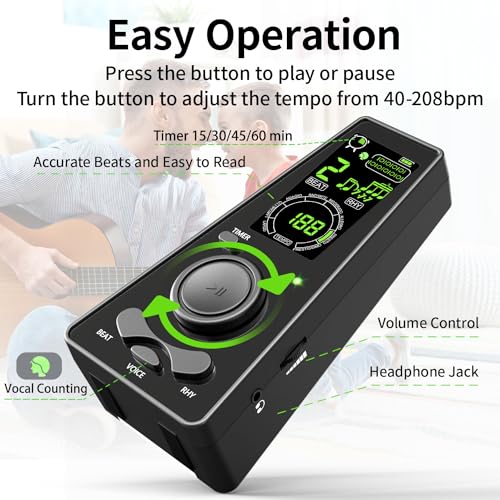 Moreup Electronic Digital Metronome for Musicians Piano Guitar Violin Instrument Volume & Beat Speed Adjustable Universal - Image 3