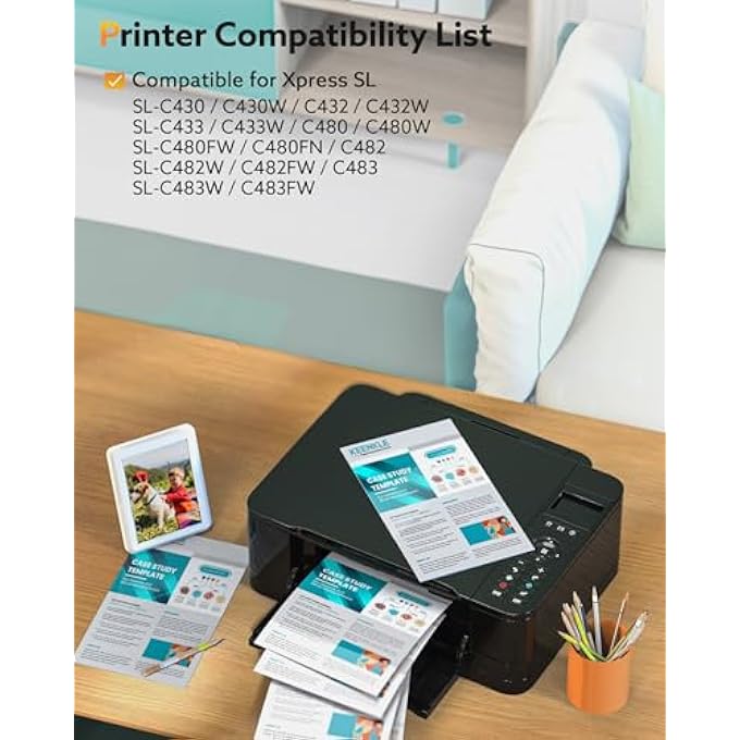 PACK OF 4 CLT-P404C CLT-404S 404S COMPATIBLE WITH CLT-K404S P404C FOR TONER C480W XPRESS C480FW C430W C480 C430 C480FN C43X PRINTER TONER C48X SERIES (BLACK, CYAN, YELLOW, MAGENTA) - Image 3