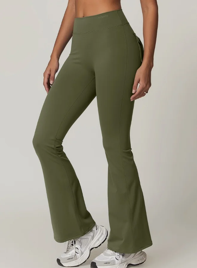 KAWN.YOGA Womens High Waist Contour Workout sport Flared Leggings Yoga Pants Tummy Control Running Pants