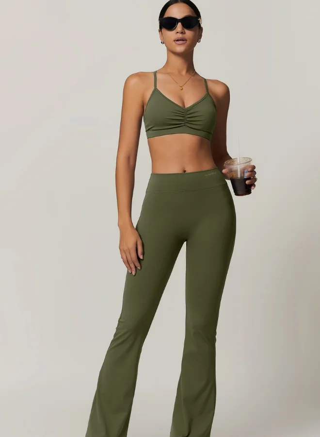 KAWN.YOGA Womens High Waist Contour Workout sport Flared Leggings Yoga Pants Tummy Control Running Pants