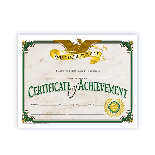 Hayes Certificate of Achievement, Award Certificate for Students, Achievement Recognition, End of Year Awards, Customizable Award for Students, Full-Color Glossy Finish, 8.5" x 11" - 30 Pack - Image 1