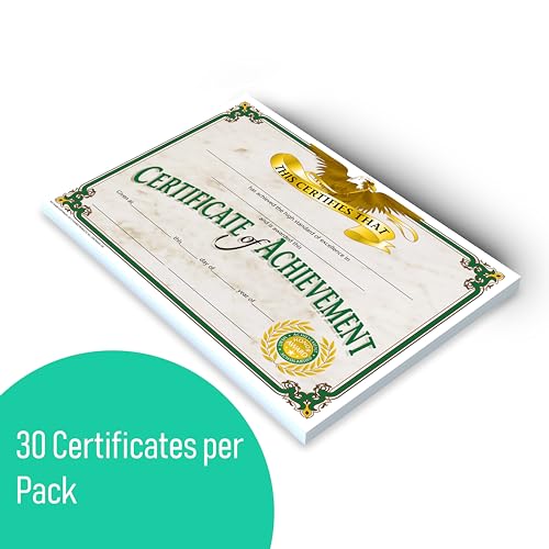 Hayes Certificate of Achievement, Award Certificate for Students, Achievement Recognition, End of Year Awards, Customizable Award for Students, Full-Color Glossy Finish, 8.5" x 11" - 30 Pack - Image 2
