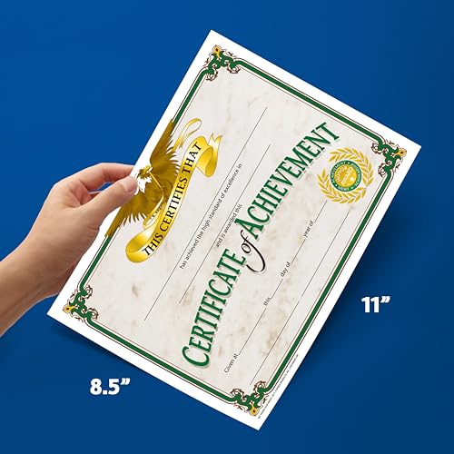 Hayes Certificate of Achievement, Award Certificate for Students, Achievement Recognition, End of Year Awards, Customizable Award for Students, Full-Color Glossy Finish, 8.5" x 11" - 30 Pack - Image 5