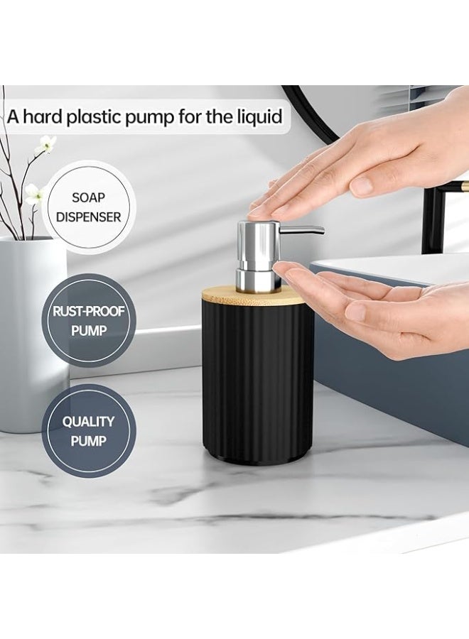 Fun Memories Bathroom Accessories Set 6 Piece Bath Ensemble Includes Toothbrush Holder, Soap Dispenser, Toothbrush Cup, Soap Dish for Decorative Countertop and Housewarming Gift, Black UAE - Image 4