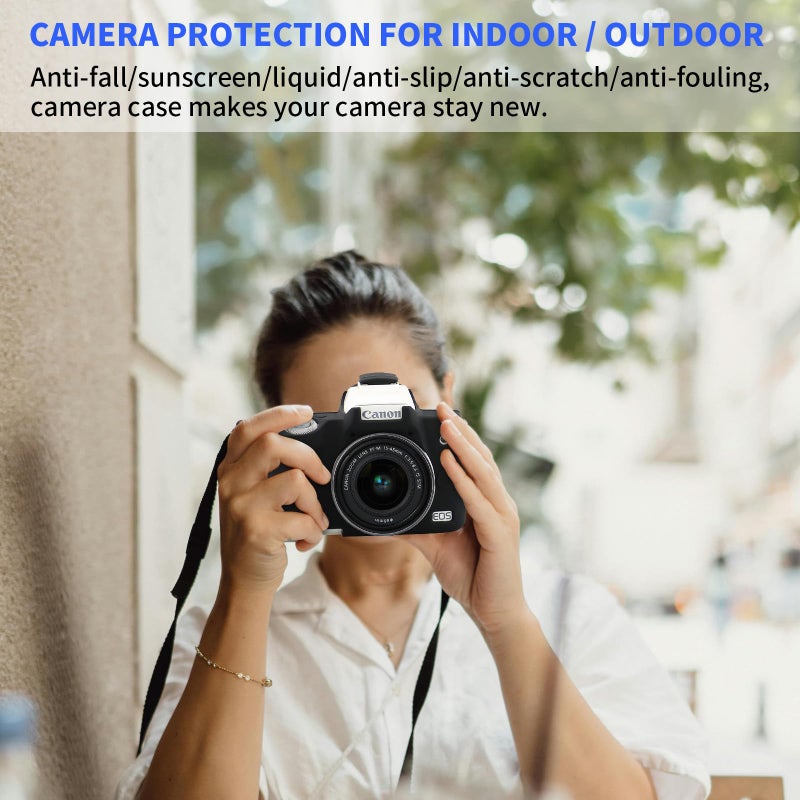 Easy Hood Camera Case for Canon EOS M50/M50 Mark II Digital Camera, Anti-Scratch Soft Silicone Case Cover Housing Protective Cover Protector Camera Body Skin Case (Black) - Image 5