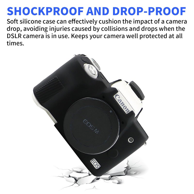Easy Hood Camera Case for Canon EOS M50/M50 Mark II Digital Camera, Anti-Scratch Soft Silicone Case Cover Housing Protective Cover Protector Camera Body Skin Case (Black) - Image 4