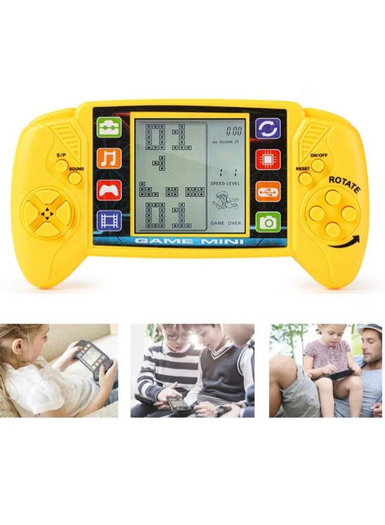 GAME Big Screen Handheld Game Console Brick Game Handheld Retro Game Player Puzzle Game Adjustable Difficulty and Speed ​​Easy to Carry Best Gifts (Yellow Color) - Image 1