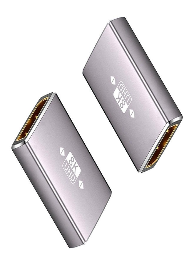 دوتك محول Duttek DisplayPort إلى DisplayPort 2.1، محول DisplayPort أنثى إلى أنثى بدقة 8K، محول تمديد لأجهزة التلفزيون عالية الدقة، والشاشات، وأجهزة الكمبيوتر المحمولة، وأجهزة العرض، أسود (محول DP إلى DP)، عبوة من قطعتين - Image 1